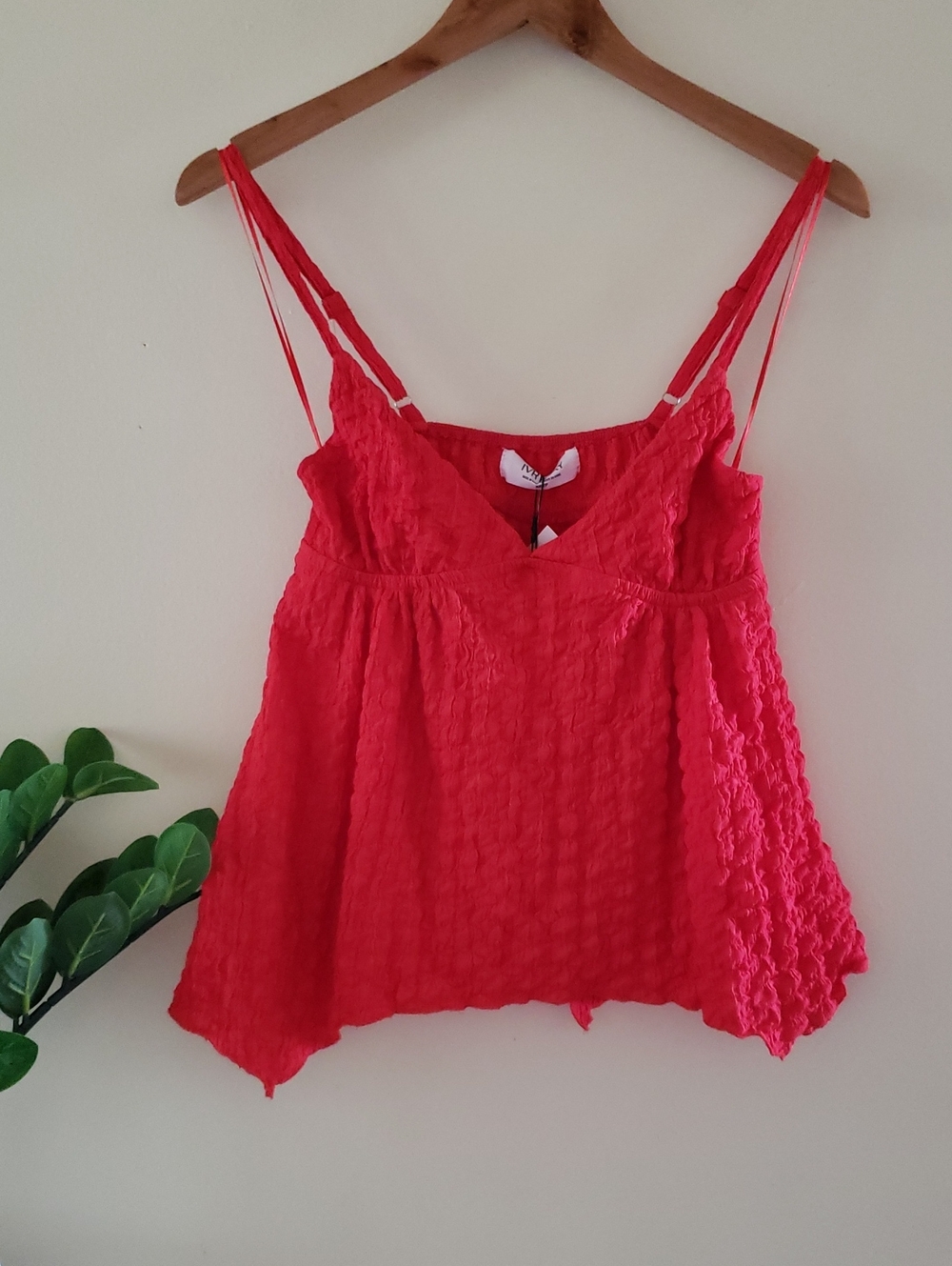 IVRY DAY BNWT Textured Assymetrical Tank Top - Red XS 🚫FINAL SALE